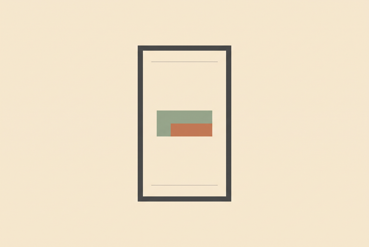 Flat vector illustration of a vertical video frame with a two-row text card in the safe area