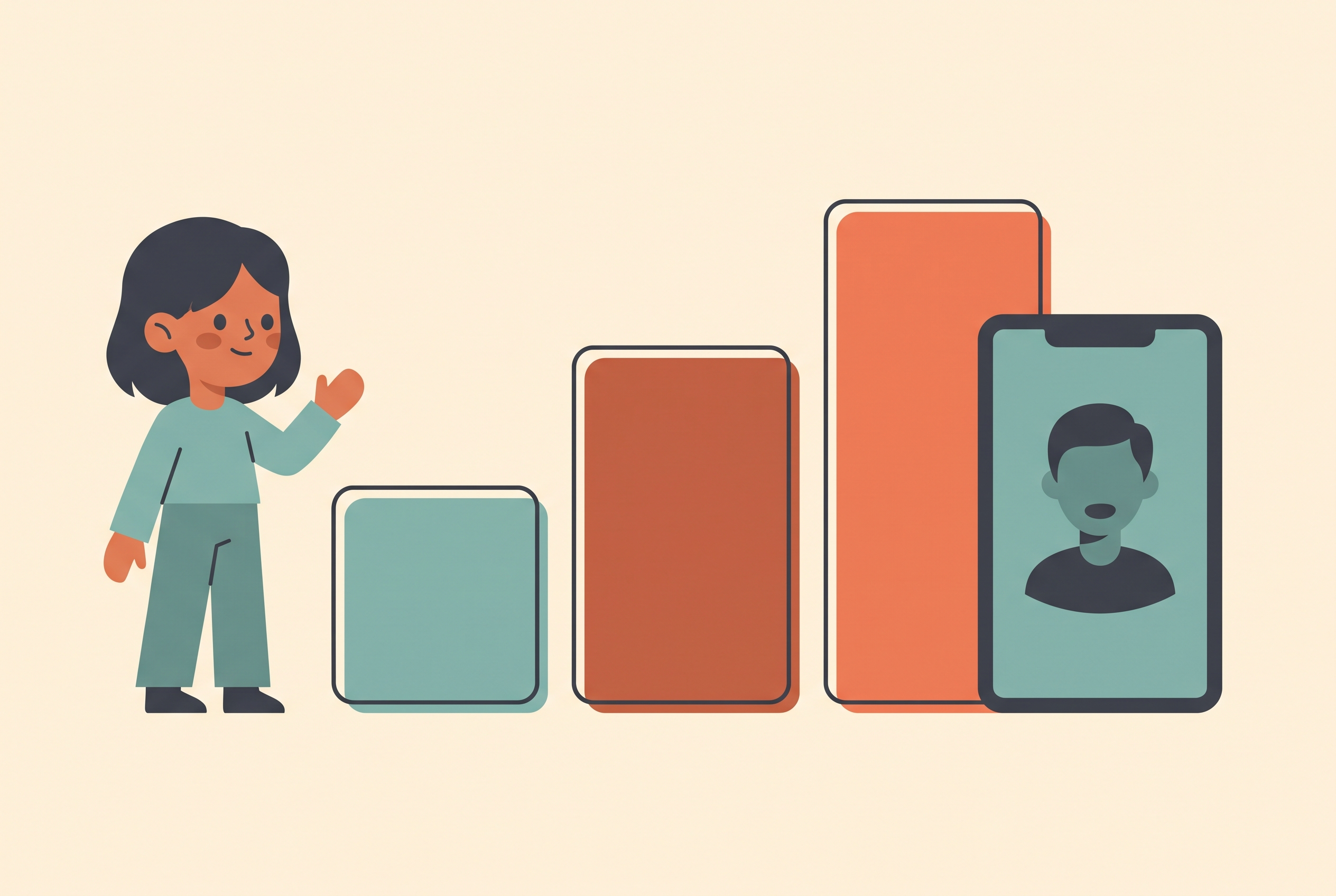 Flat vector illustration of three rising subscription price tiers beside a phone playing a captioned talking-head clip