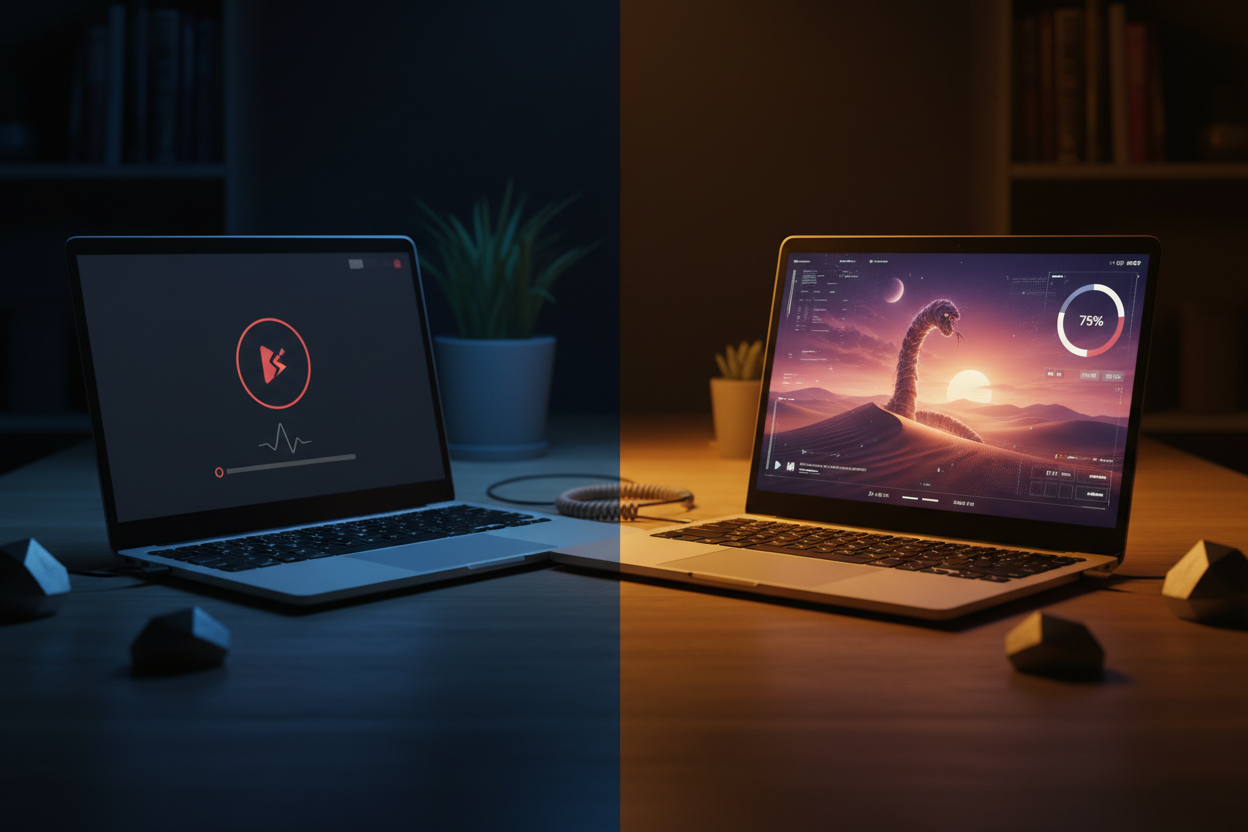 Migrating from a shut-down AI video app to a new generator on a laptop