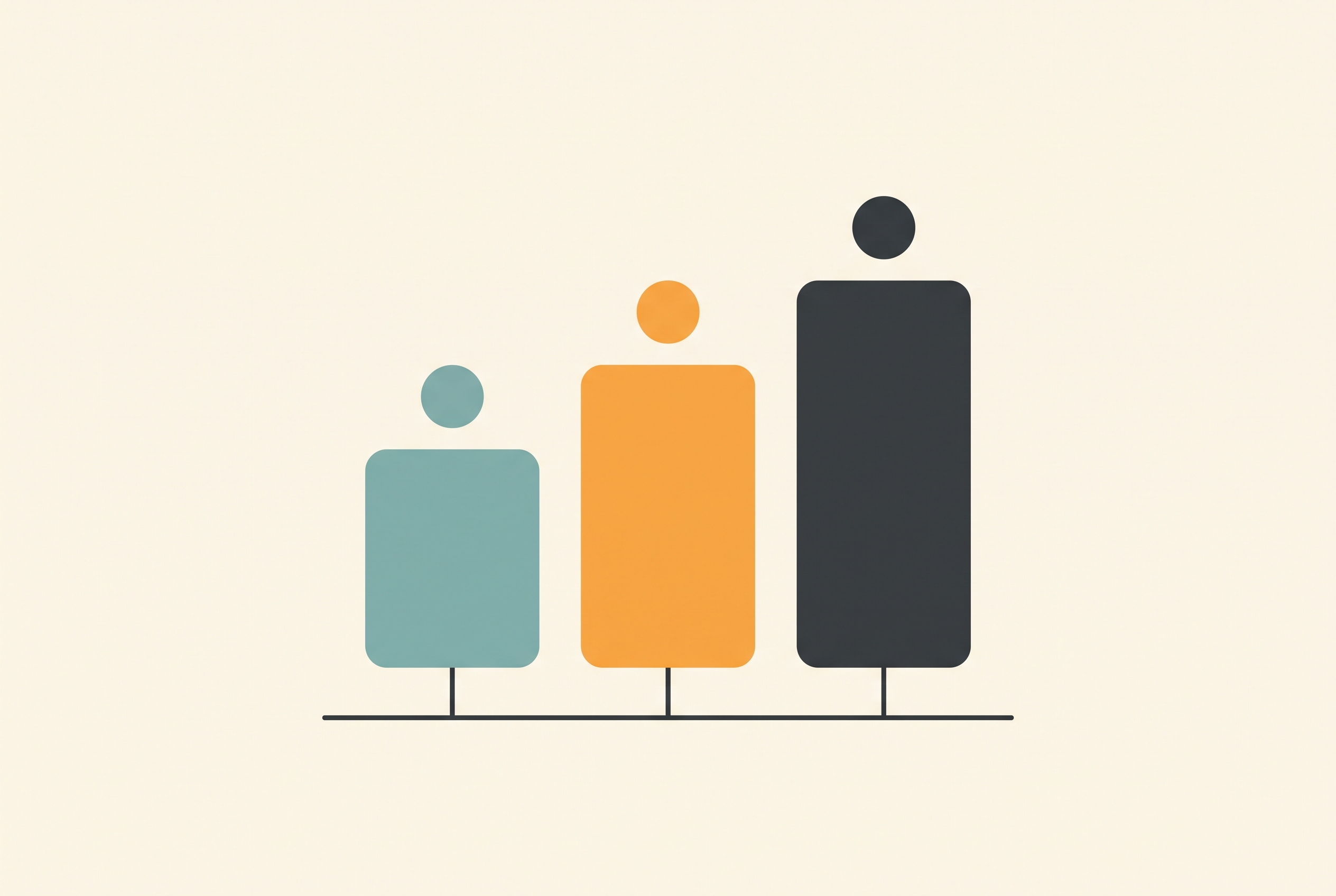 Flat vector illustration of three subscription tiers with credit counters beside them