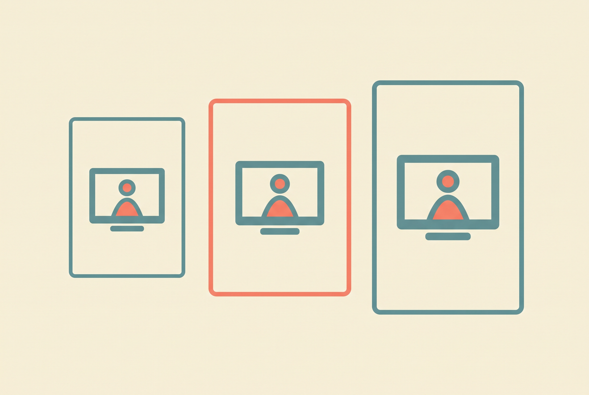 Flat vector illustration of three subscription tier cards for an AI avatar video tool