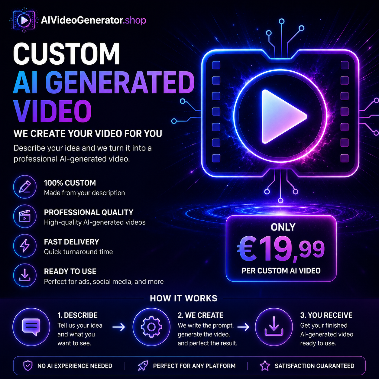 Custom AI Generated Video Product Image for Consumer